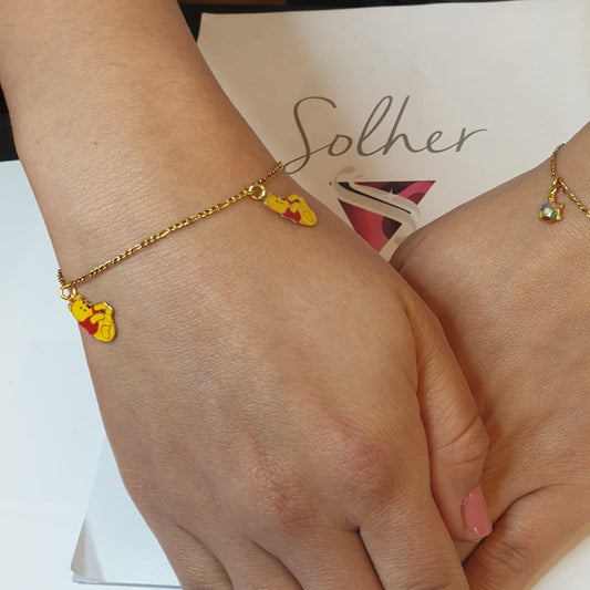 Pulsera Aleatorios Winnie the Pooh Gold.