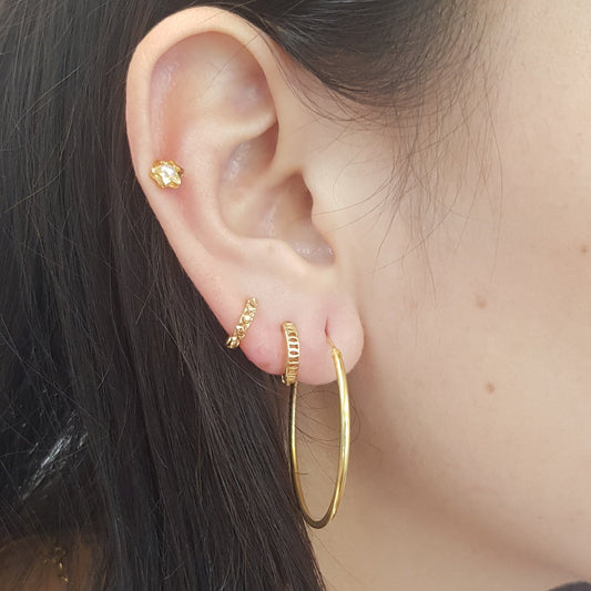 Argollas Mini con Relieve Gold