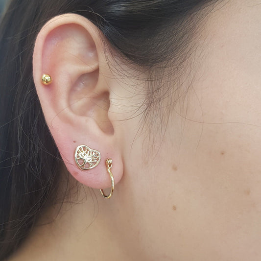 Pendientes Corazón Árbol de la vida Gold.