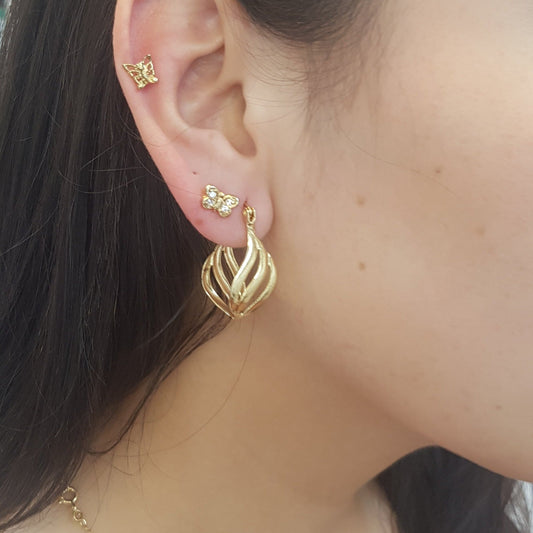 Pendientes Mariposa con circonitas finas Gold.