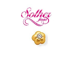 Pendiente Flor con Circonitas Gold.