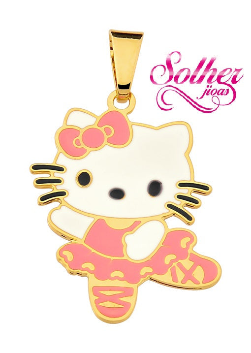 Colgante Hello Kitty Bailarina Esmaltado Gold.