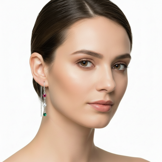 Pendientes Hilo Arcoris Y Sol Silver.