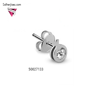 Pendientes Mini Manzana con Circonita Fina Plata.