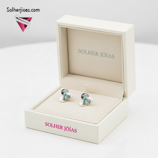 Pendiente para bebes en plata Flor de Primavera