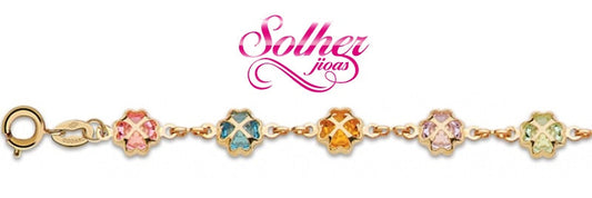 Pulsera Rosas de colores Gold.