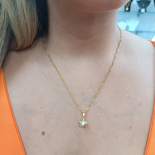 Gargantilla con Colgante Estrella de Mar Gold.