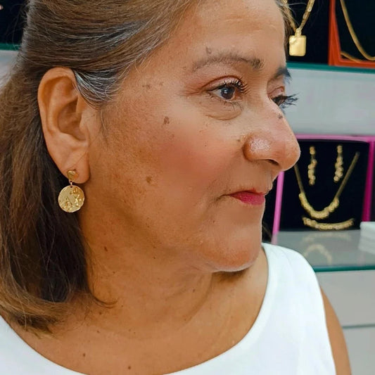 Pendientes con Aletorio grabado playa 🏖️ con relieve .