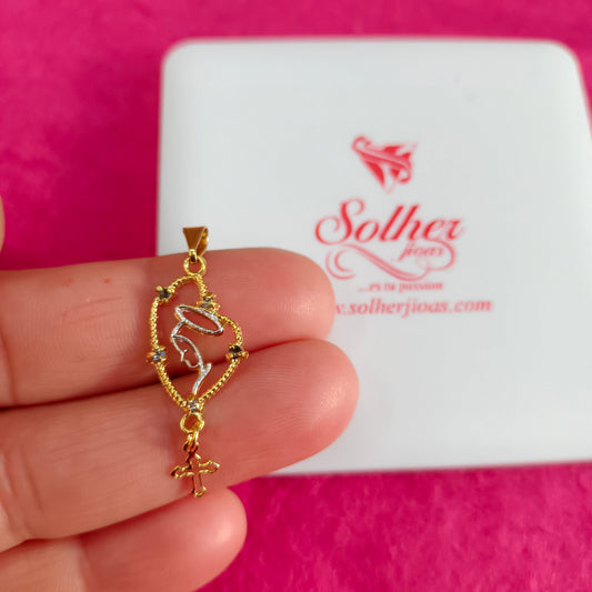 Colgante Virgen con Circonitas Finas Gold.