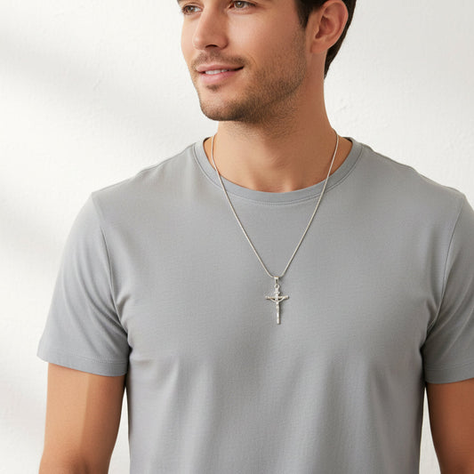Cadena con Colgante Crucifijo Plata S