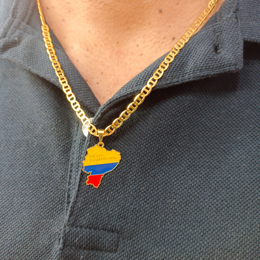 Cadena ⛓️ con Colgante Mapa Ecuador 🇪🇨 T.L