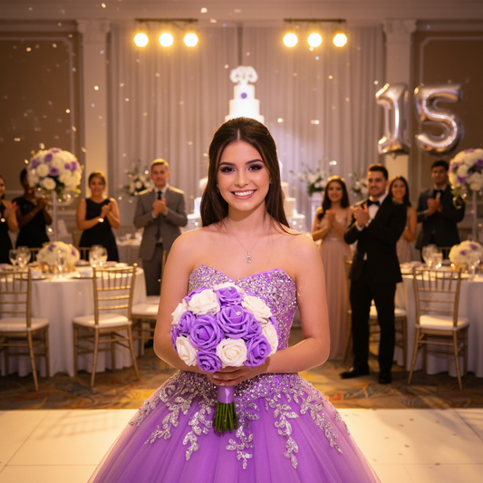 Conjunto Cor quince Lazos de Amor Plata
