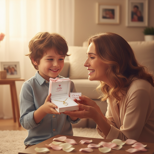 Cadena con colgante corazón niño gold