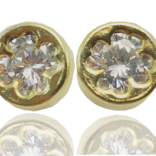 Pendientes Circon  Flor.