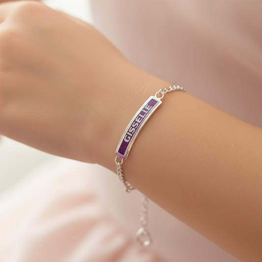 Pulsera Personalizable para Niños Unisex  Plata.