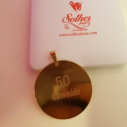 Colgante  y Placa Circulo  Gold T: G