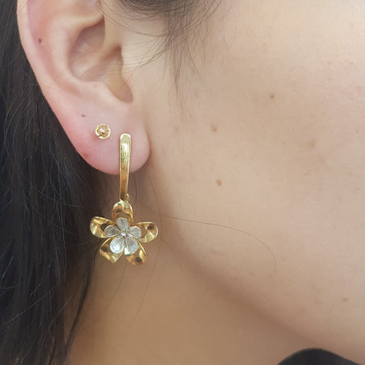 Pendientes Flor  Orquídea  Gold