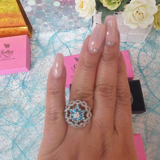 Anillo  Flor Relevancia Plata