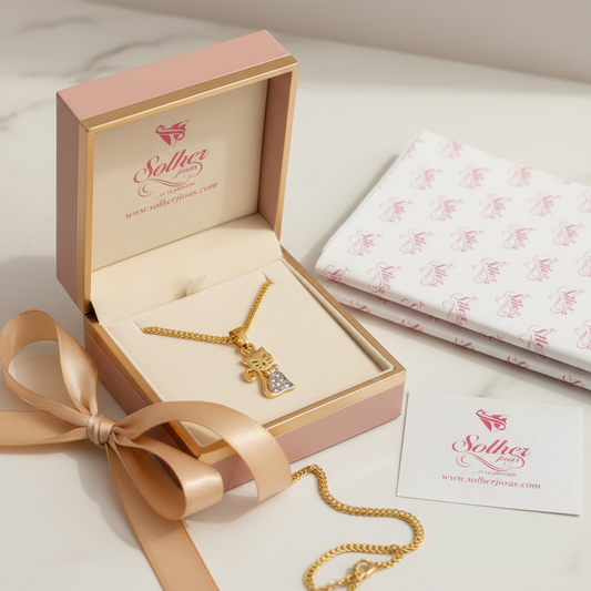 Cadena con Colgante Gato  con Circonitas  Gold.