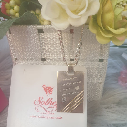 Placa Rectagular  Personalizado Plata.