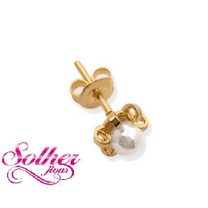 Pendientes Flor Perla Gold.