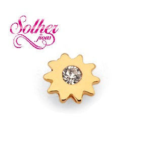 Pendientes Sol  Mini con Circonitas Gold.