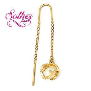 Pendientes Hilo Perla Gold.