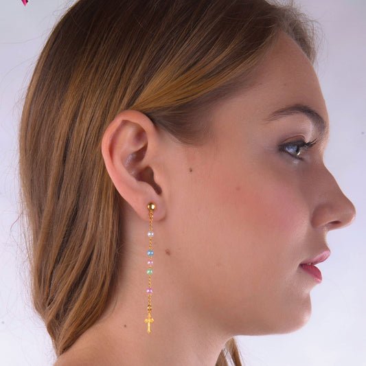 Pendientes Rosario Perla  Gold.