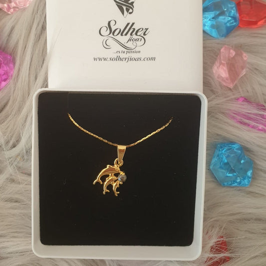 Conjunto   Familia Delfines  Gold.
