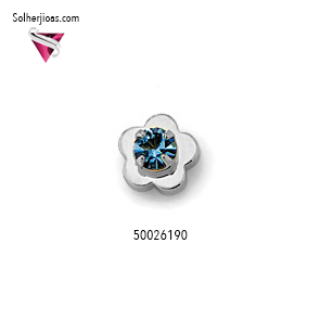 Pendiente para bebes  Flor mini en plata