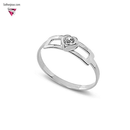 Anillo Corazon Circonitas  Plata