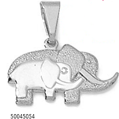 Colgante  Mama Elefante con Bebe Plata.