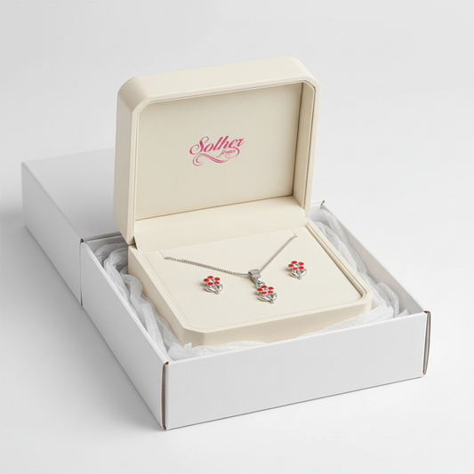Conjunto Florecita De colores Silver.