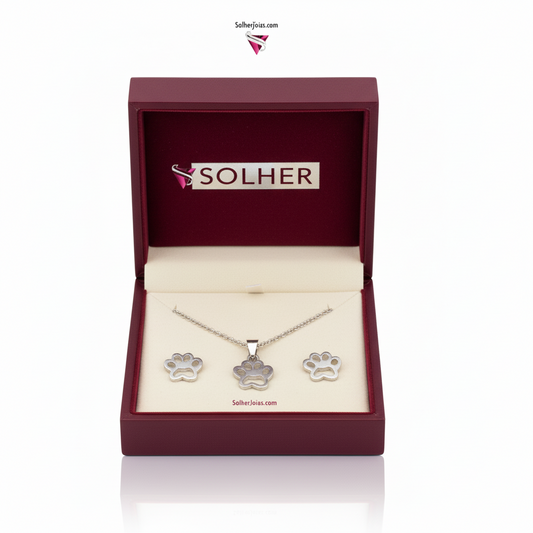 Conjunto Huellitas en Plata