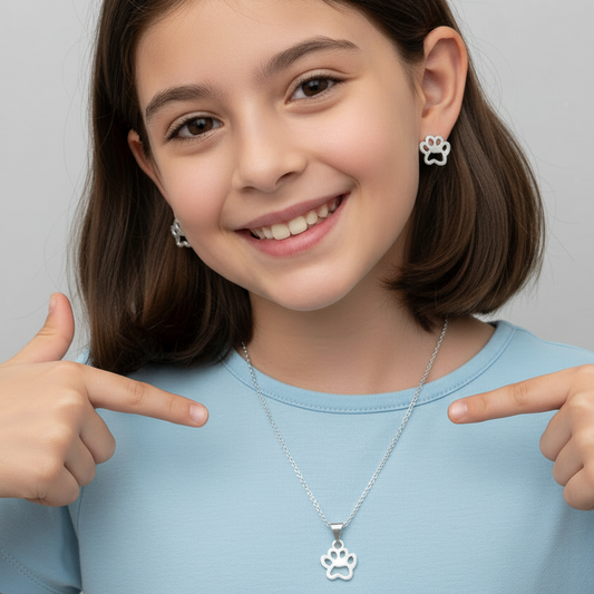 Conjunto Huellitas en Plata