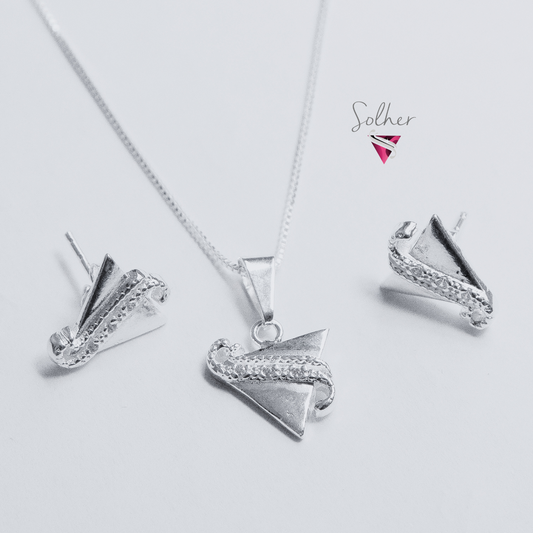 Conjunto Solher con Circonita de  Plata.