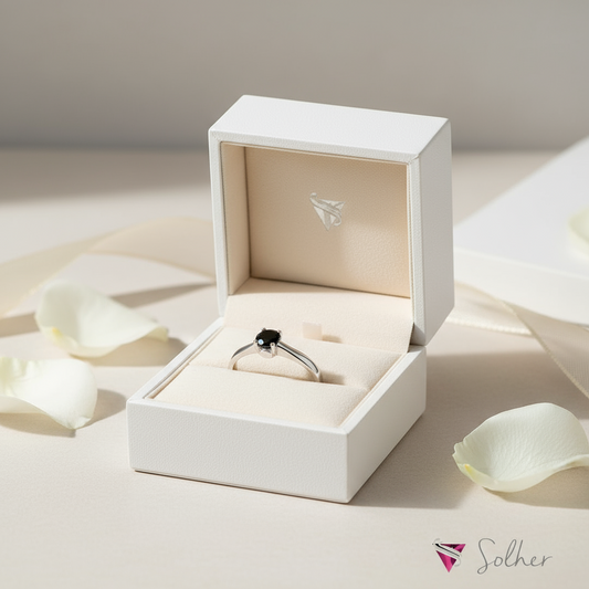 Anillo Zafiro Oro Blanco