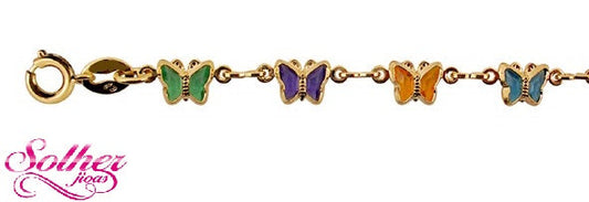 Pulsera Mariposa con circonitas de colores