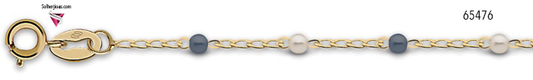 Pulsera con Mini Perlitas Gris y blanco Gold