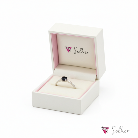 Anillo Zafiro Oro blanco