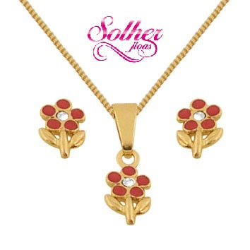 Conjunto Florecita De colores Gold.