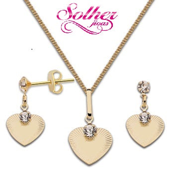 Conjunto Corazon Gold Con Circónitas Finas  .