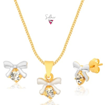 Conjunto Lazitos Gold con Circón .