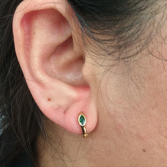 Argollas Lagri con  Turmalina verde T. P