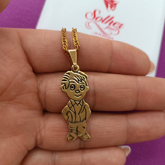 Gargantilla y colgante Niño Personalizado gold
