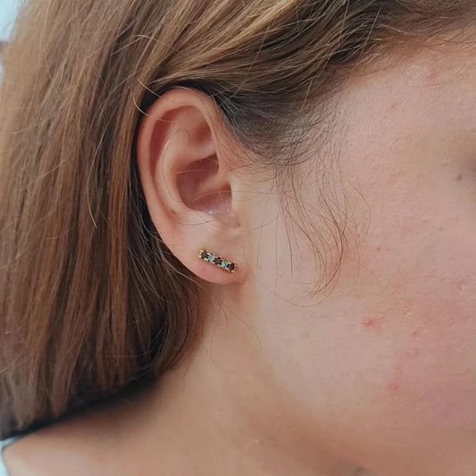 Pendientes con Circonitas en Amatista y Blanco