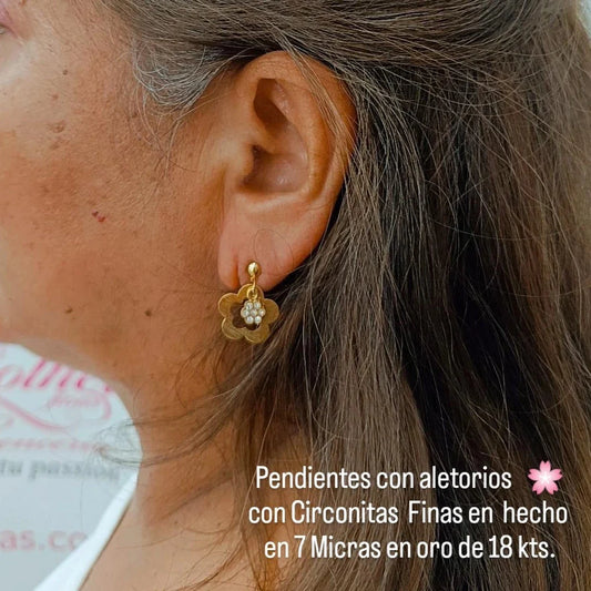 Pendientes   con Aletorio  con circonitas finas.