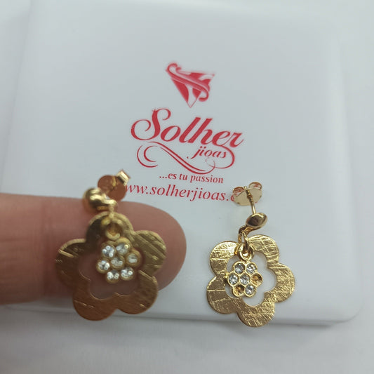 Pendientes   con Aletorio  con circonitas finas.