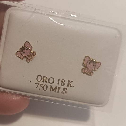 Pendientes Elefante  en oro de 18 kts