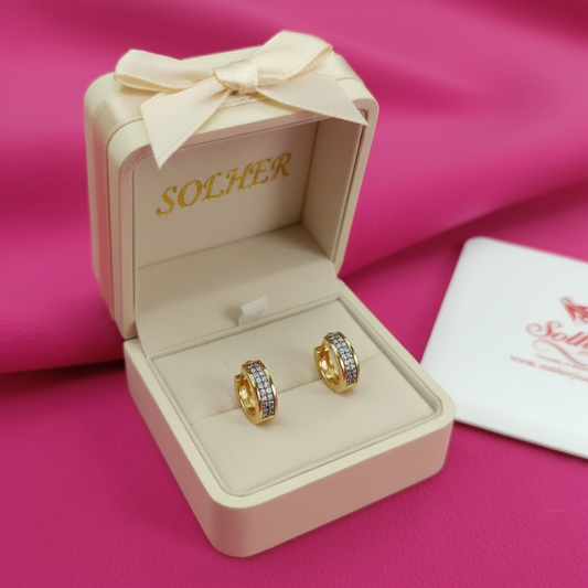 Argollas  Con Circonitas Finas Gold M